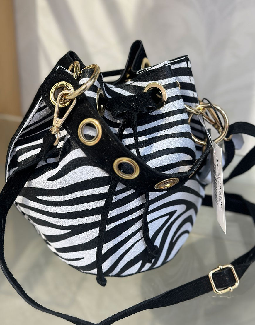 BOLSO PIEL CEBRA REDONDO