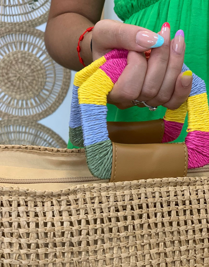 BOLSO RAFIA ASA COLORES