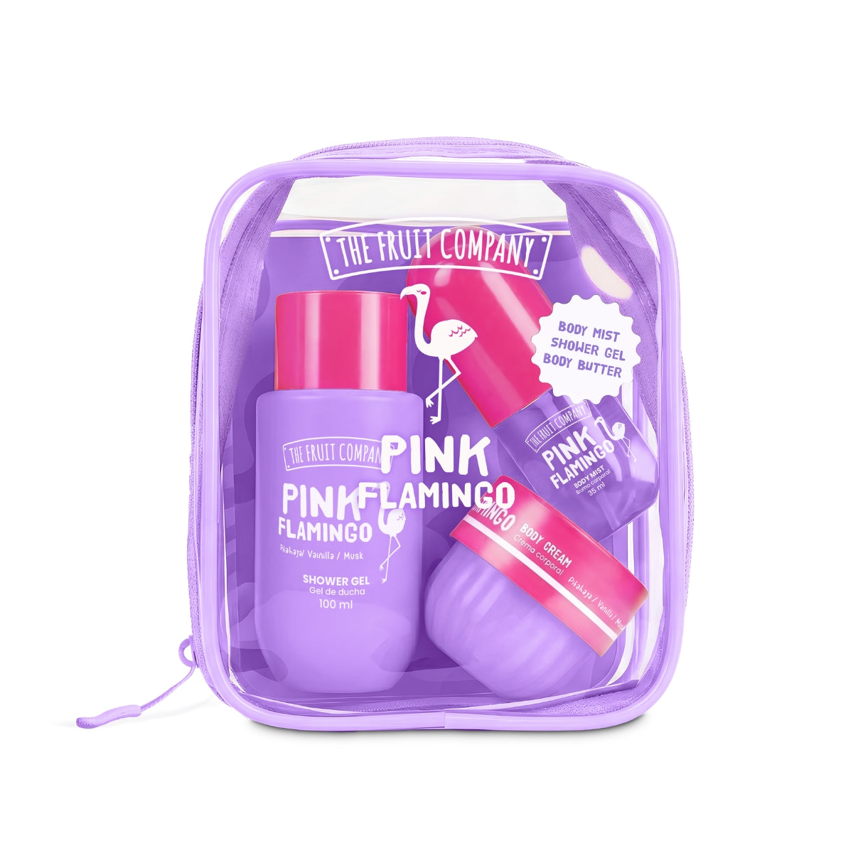 SET TRAVEL PINK FLAMINGO