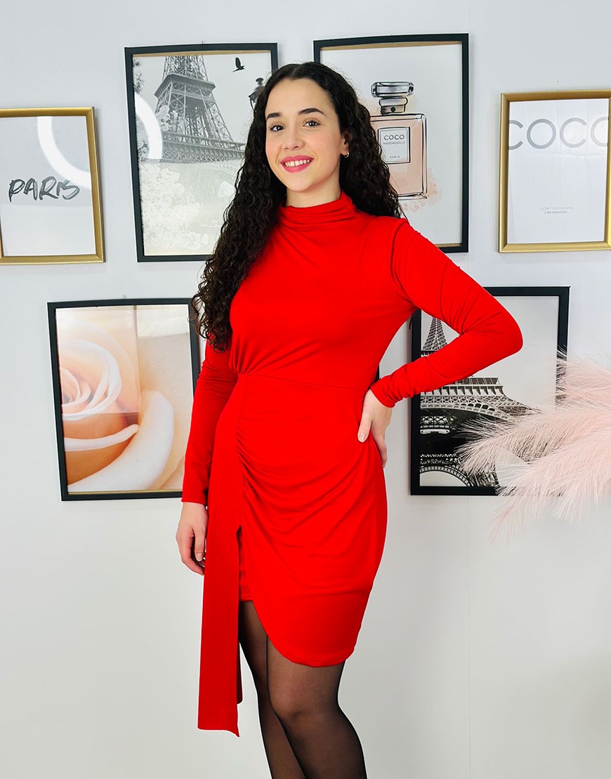 VESTIDO LYCRA ASIMETRICO