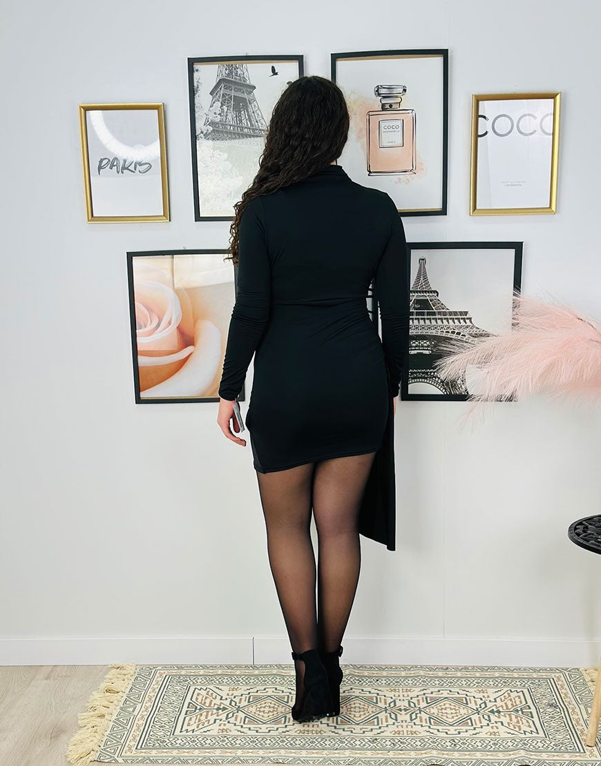 VESTIDO LYCRA ASIMETRICO