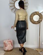 FALDA POLIPIEL METAL