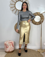 FALDA POLIPIEL METAL