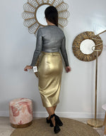 FALDA POLIPIEL METAL