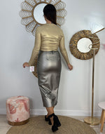 FALDA POLIPIEL METAL