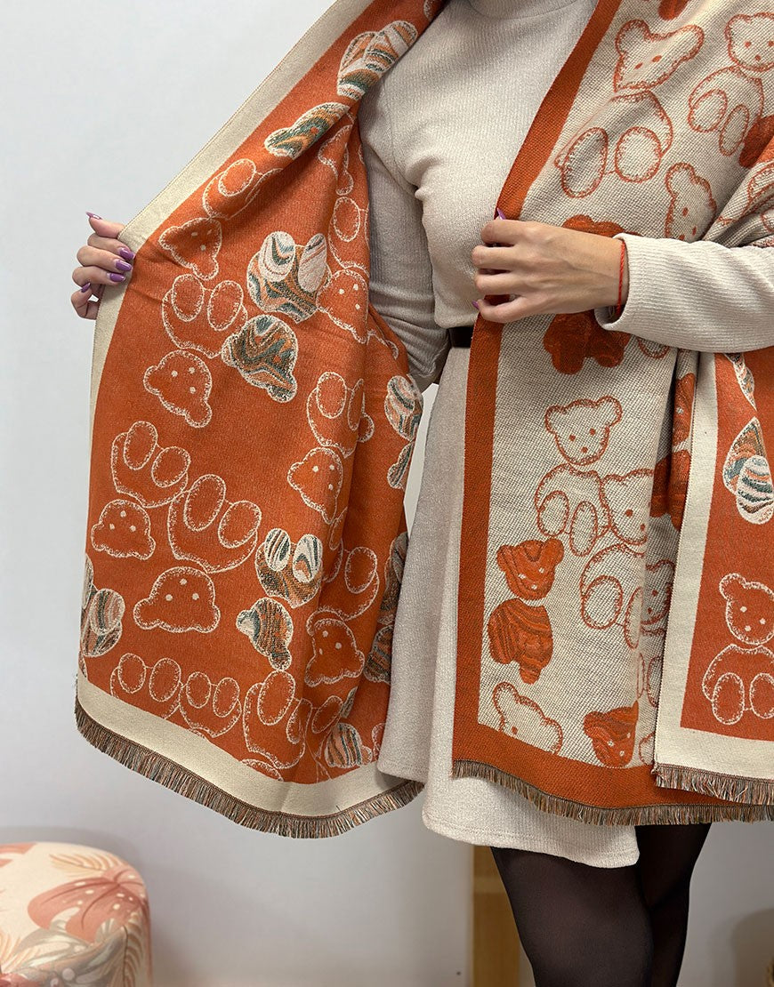 MANTA/PAÑUELO OSITOS REVERSIBLE