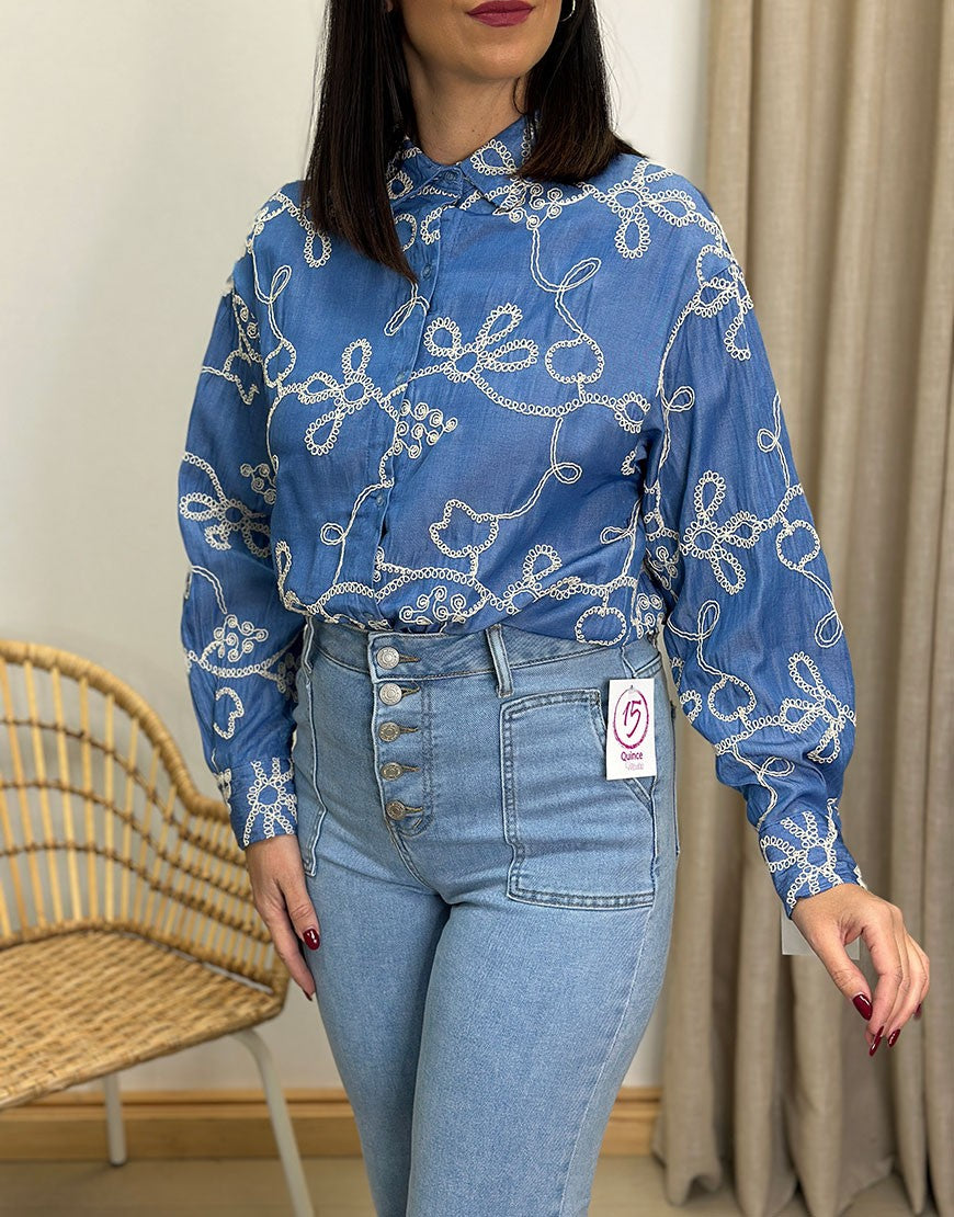CAMISA VAQUERA BORDADA