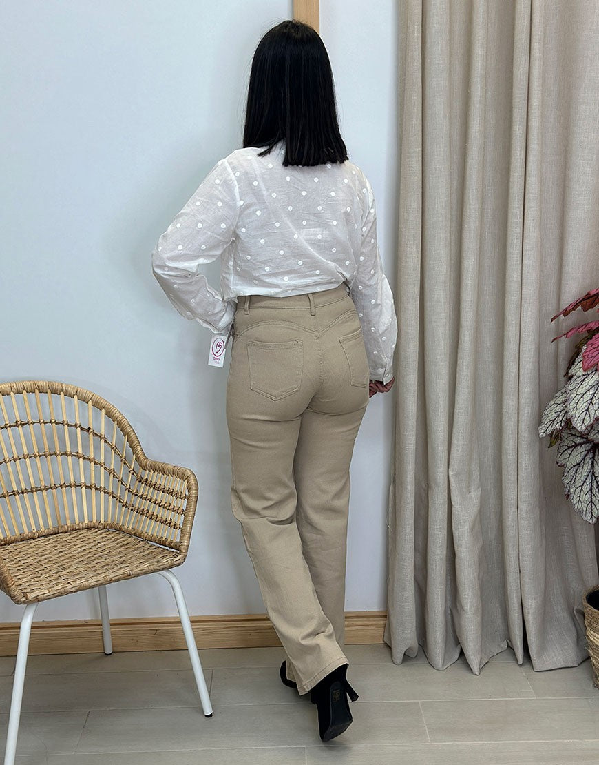 CAMISA LUNARES BORDADOS
