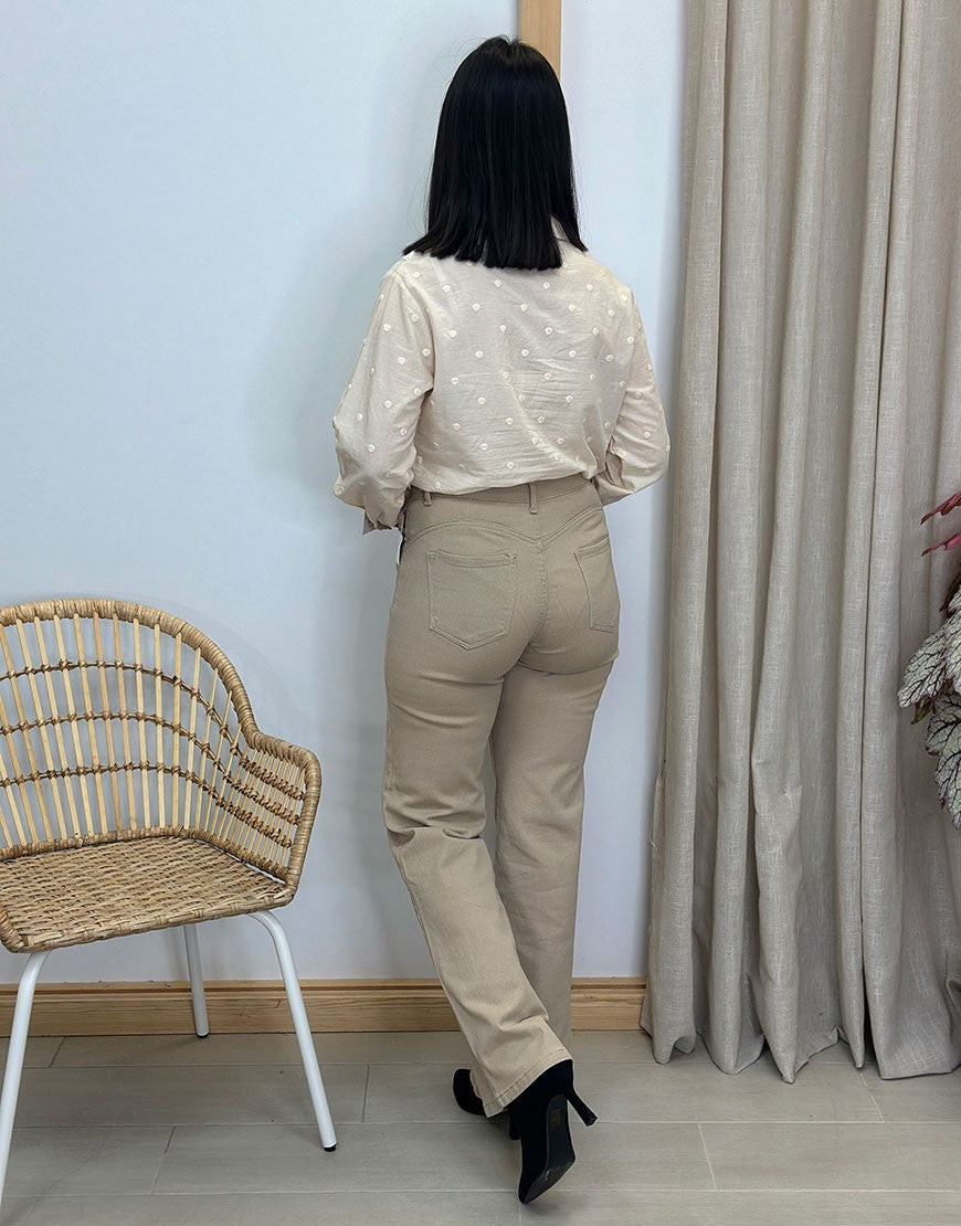 CAMISA LUNARES BORDADOS