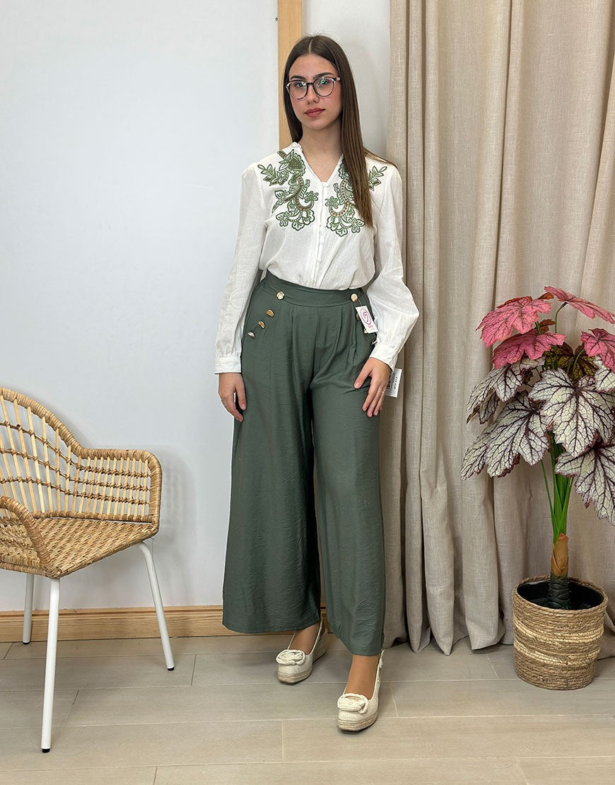 PANTALON PALAZZO BOTONES