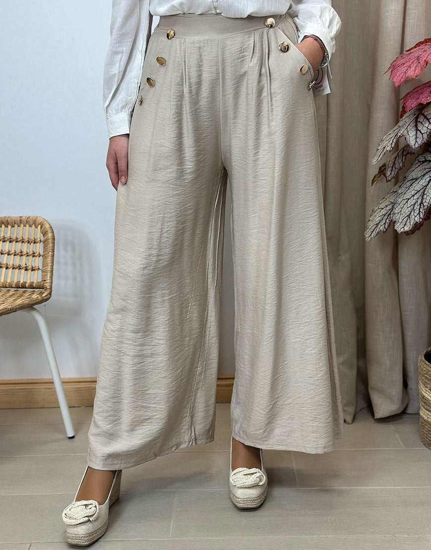 PANTALON PALAZZO BOTONES