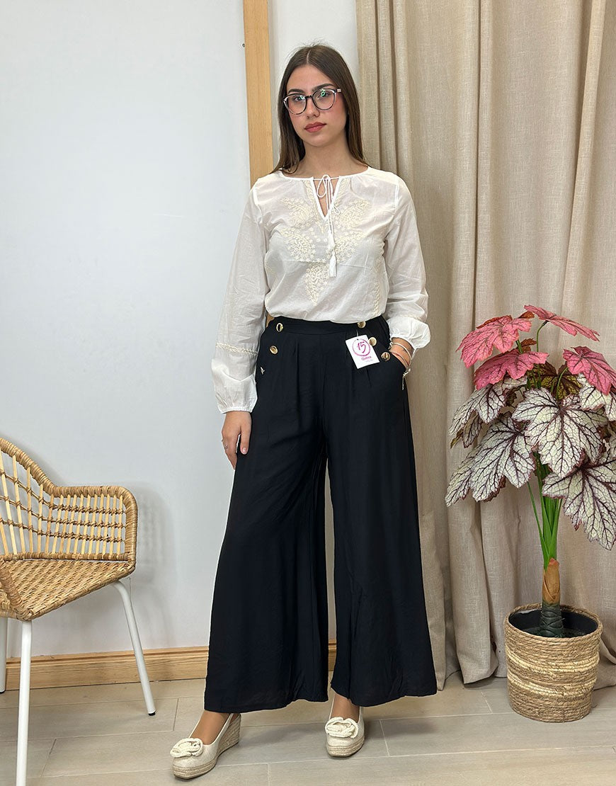 PANTALON PALAZZO BOTONES