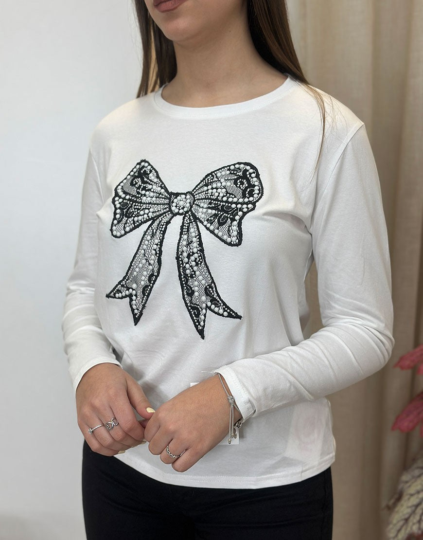 CAMISETA LAZO ENCAJE