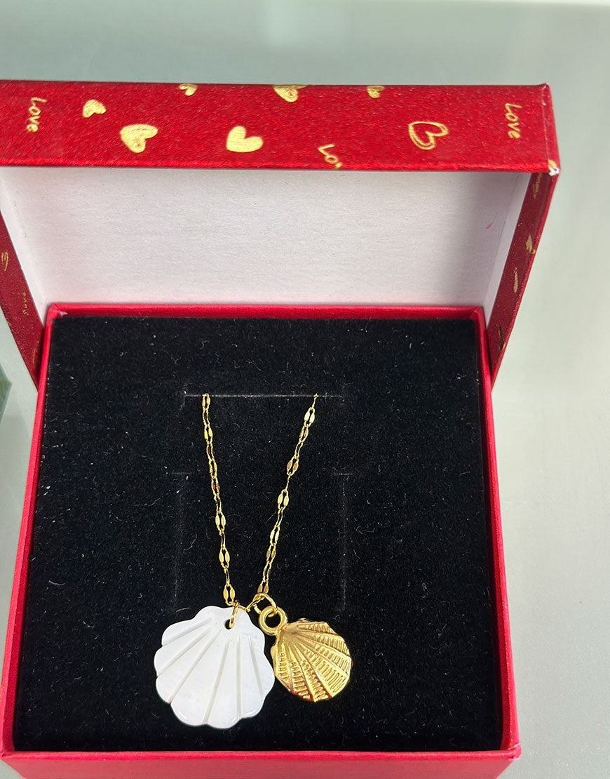 COLLAR ACERO CONCHA MAR