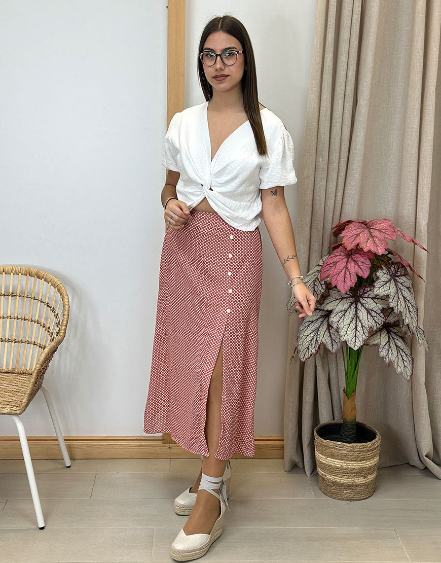 FALDA MIDI ESTAMPADA