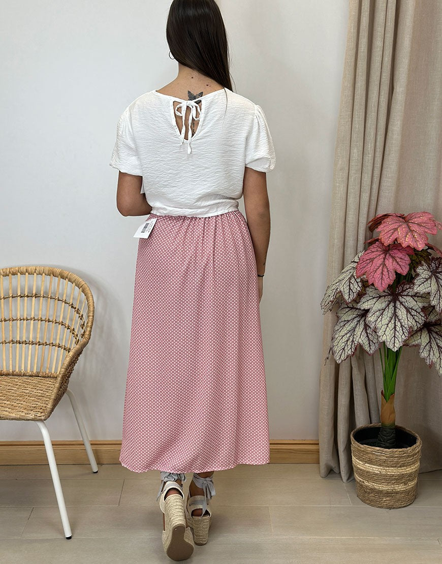 FALDA MIDI ESTAMPADA