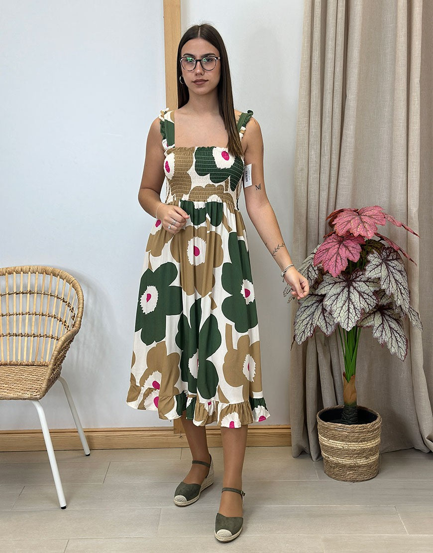 VESTIDO MIDI FLORES