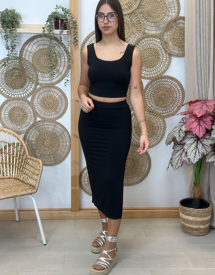 CONJUNTO TOP Y FALDA
