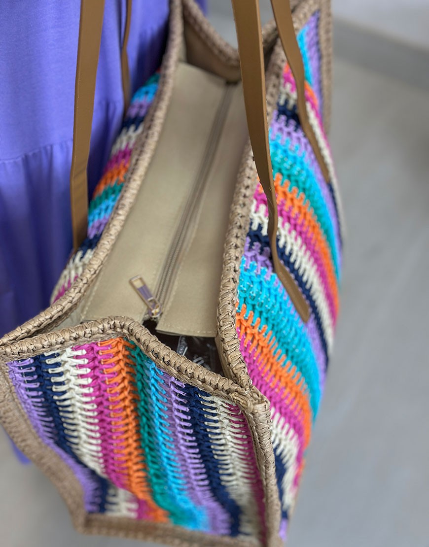 BOLSO RAFIA COLORES GRANDE