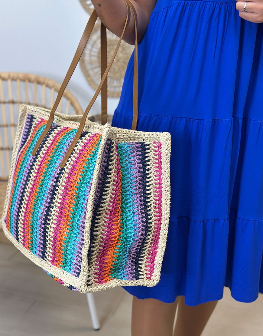 BOLSO RAFIA COLORES GRANDE