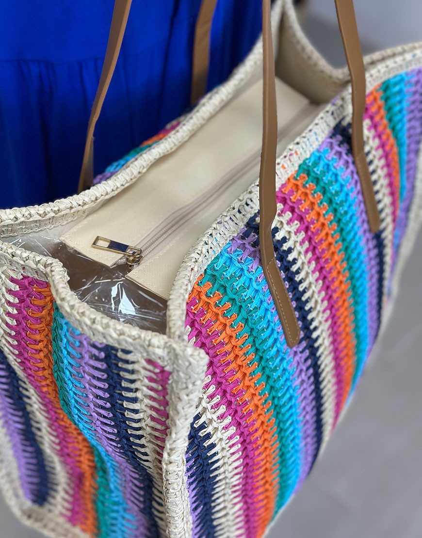 BOLSO RAFIA COLORES GRANDE