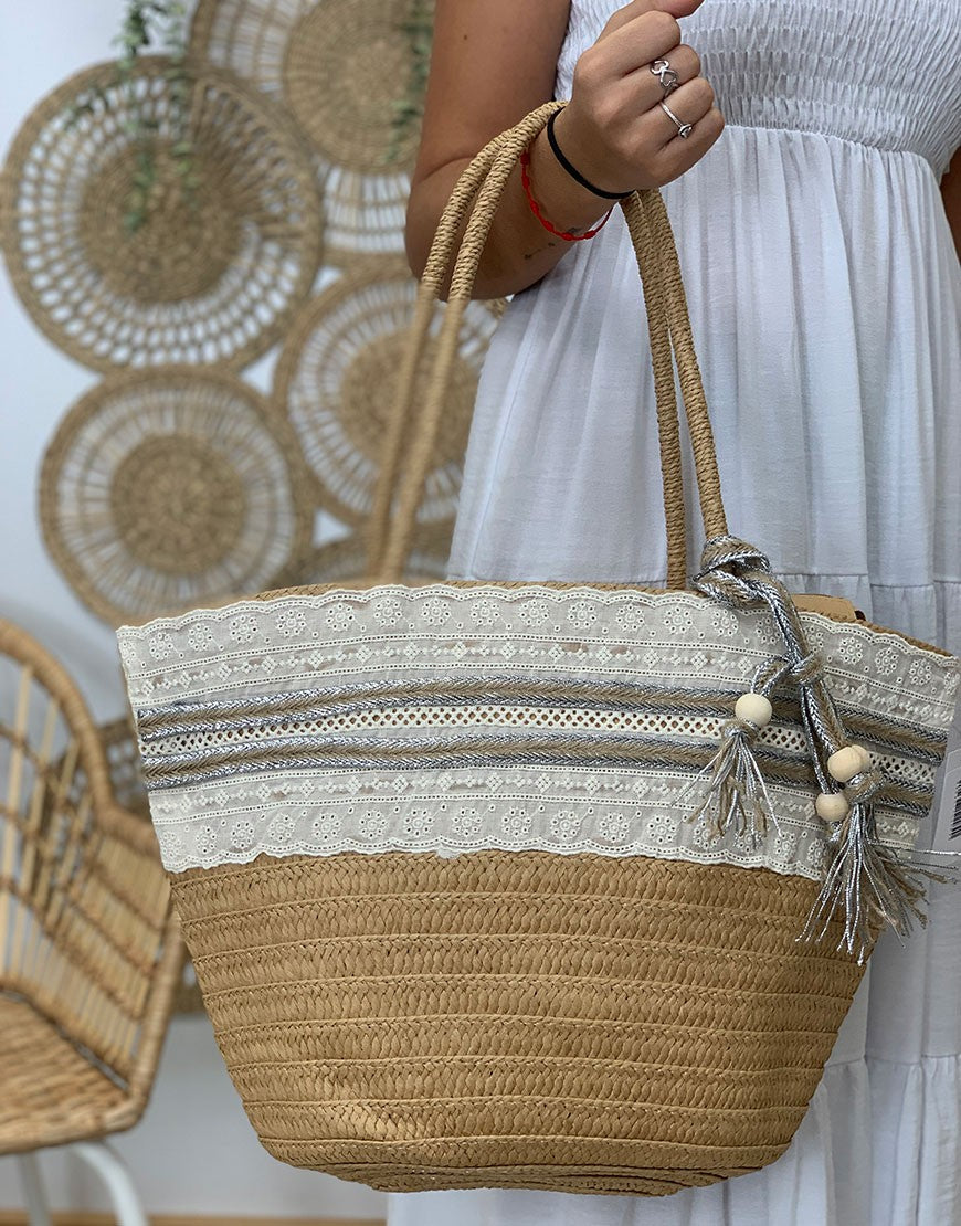 CESTA RAFIA ENCAJE