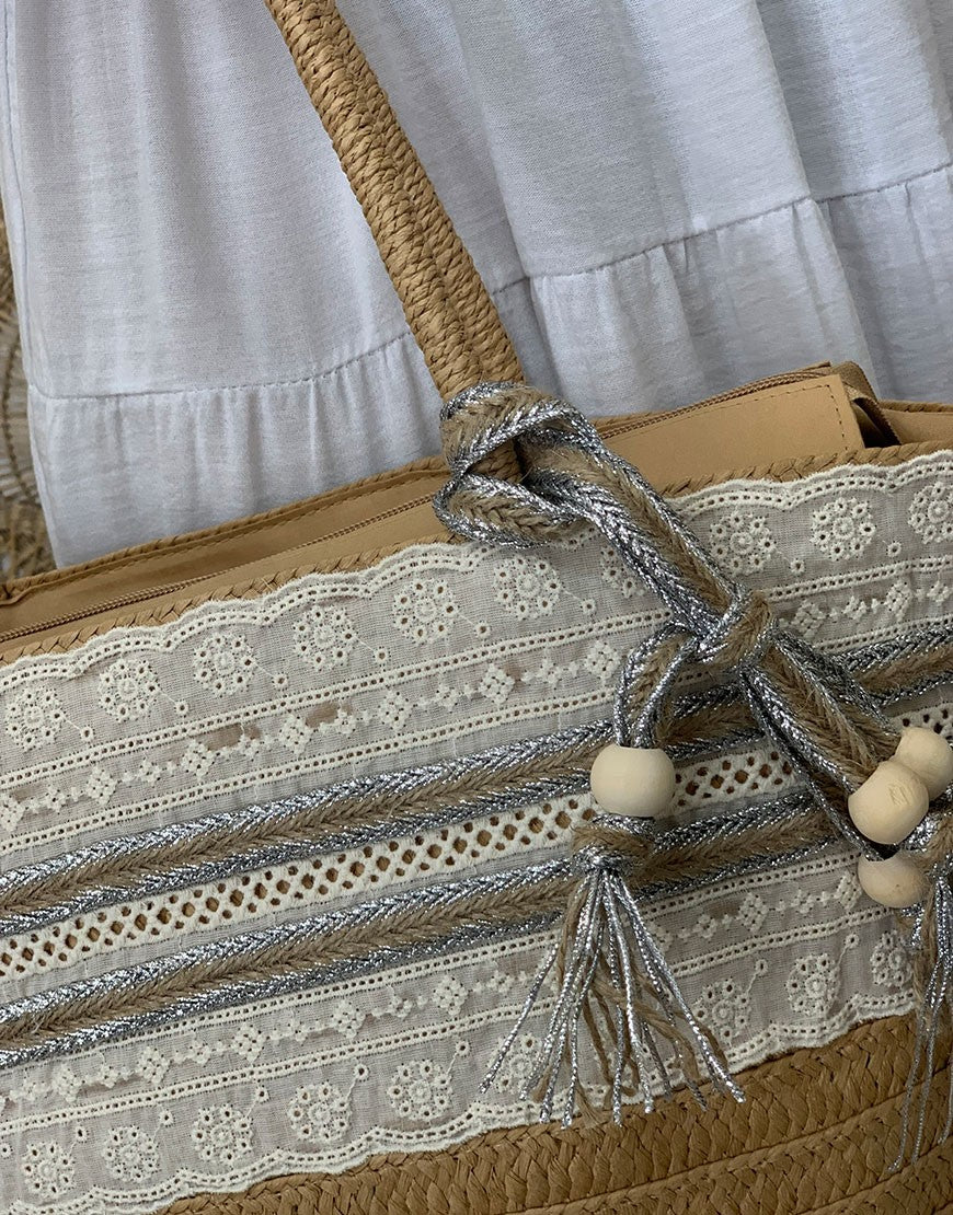 CESTA RAFIA ENCAJE