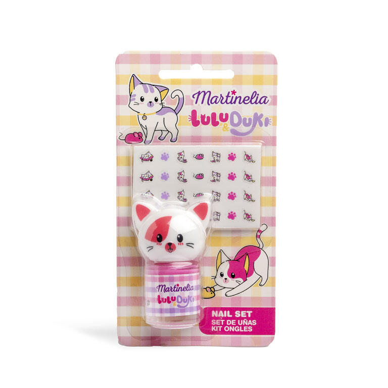 SET PINTAUÑAS + PEGATINAS MARTINELIA