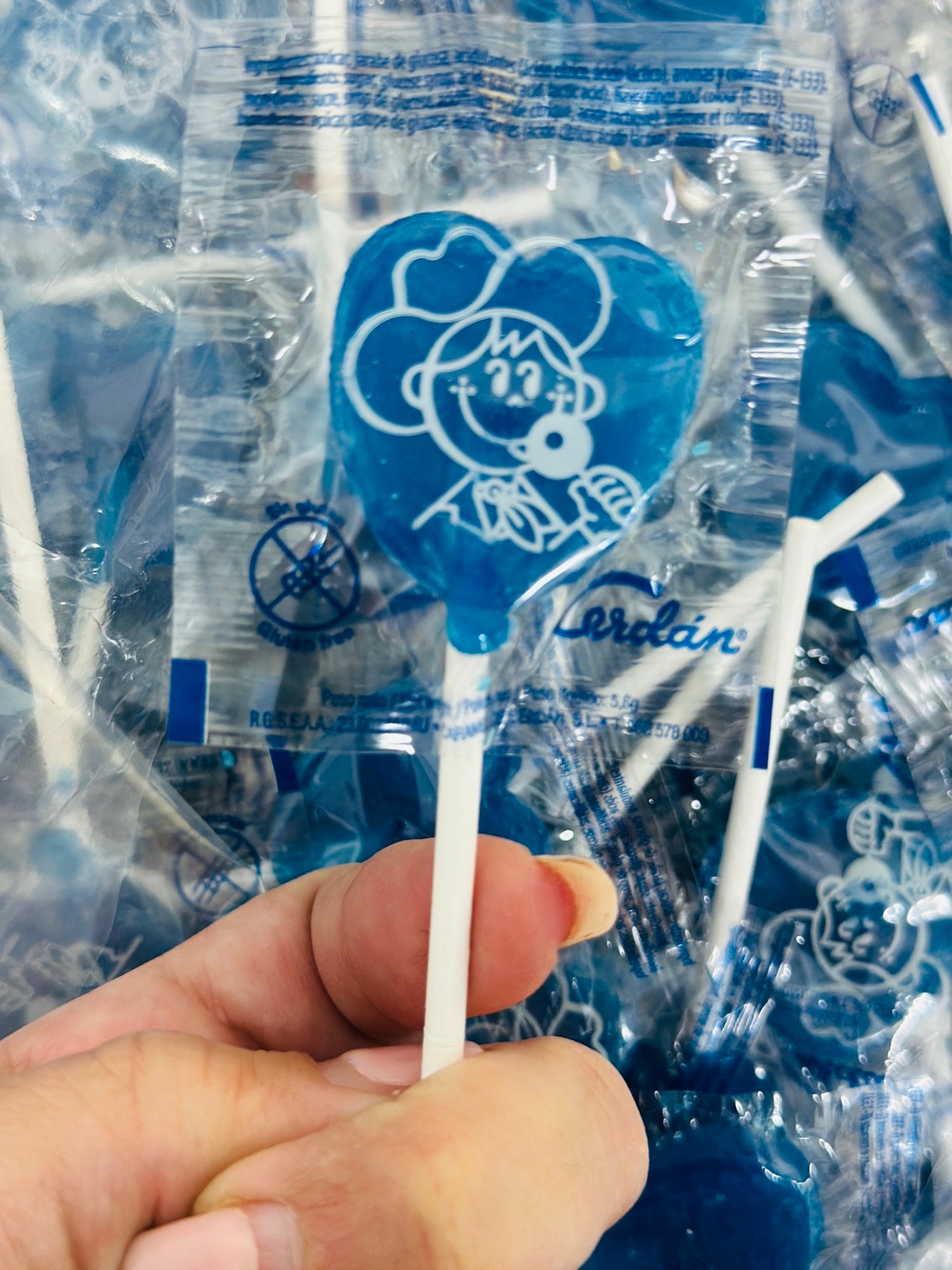 PIRULETA CORAZON AZUL