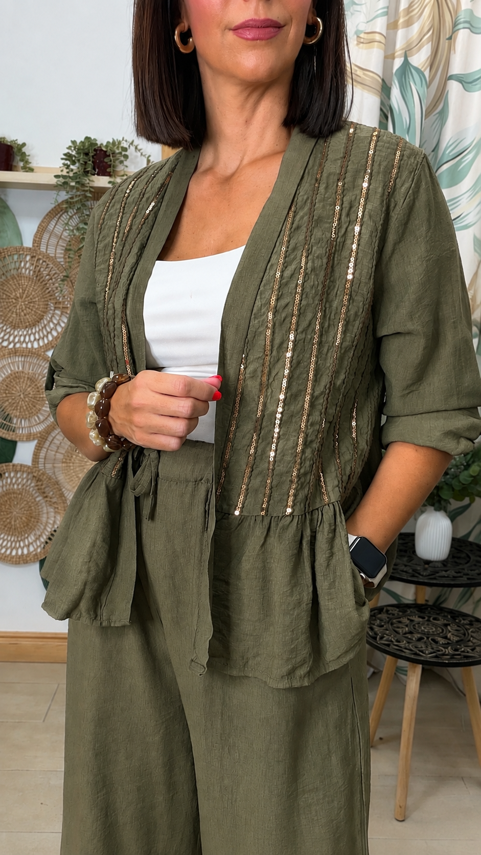 CHAQUETA FLUIDA LENTEJUELAS