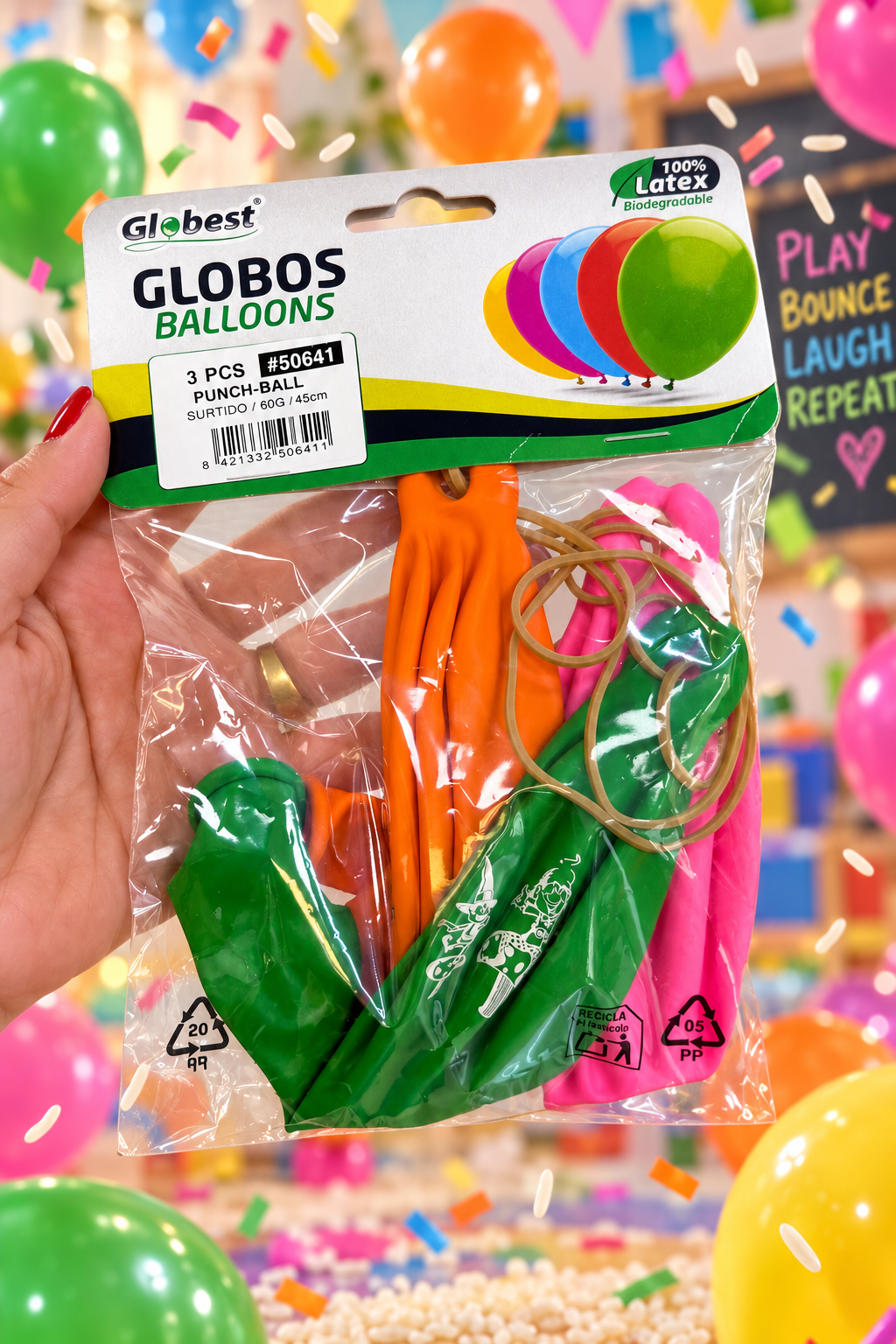 BOLSITA PACK 3 GLOBOS ARROZ