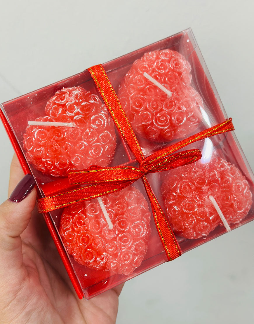 CAJA 4 VELAS CORAZON