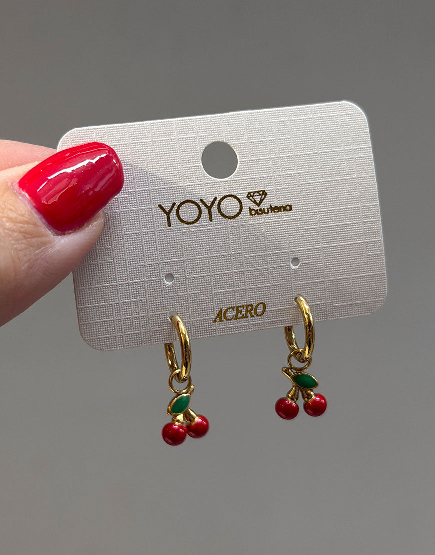 36. PENDIENTES CEREZAS