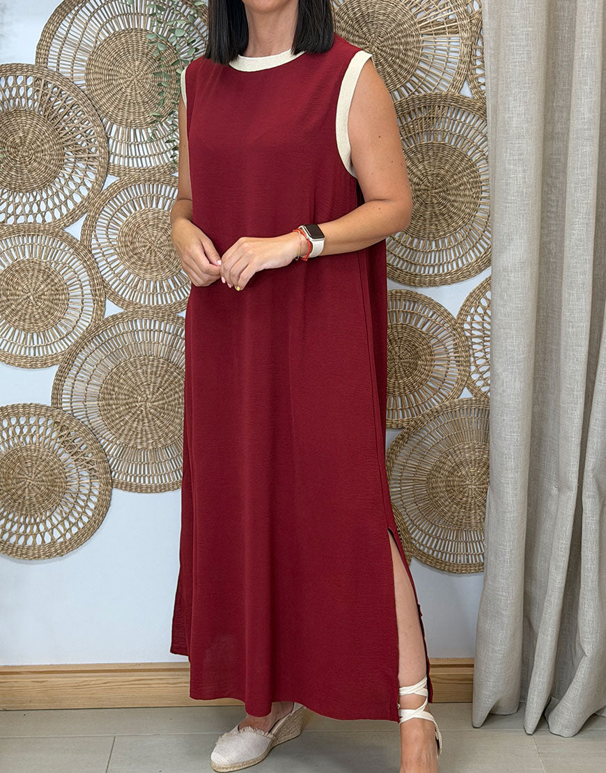 VESTIDO LISO RIBETE