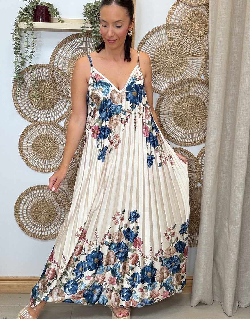 VESTIDO SATINADO PLISADO