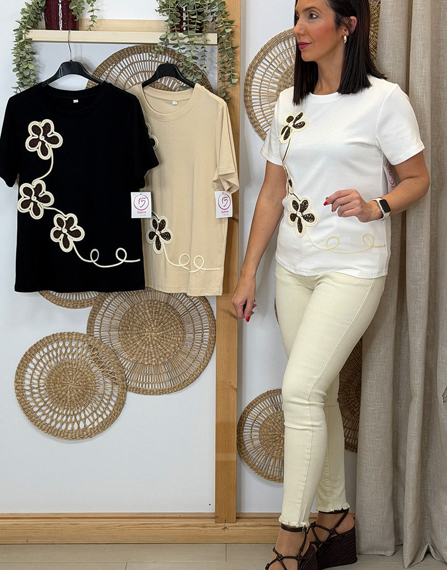 CAMISETA TRIPLE FLOR
