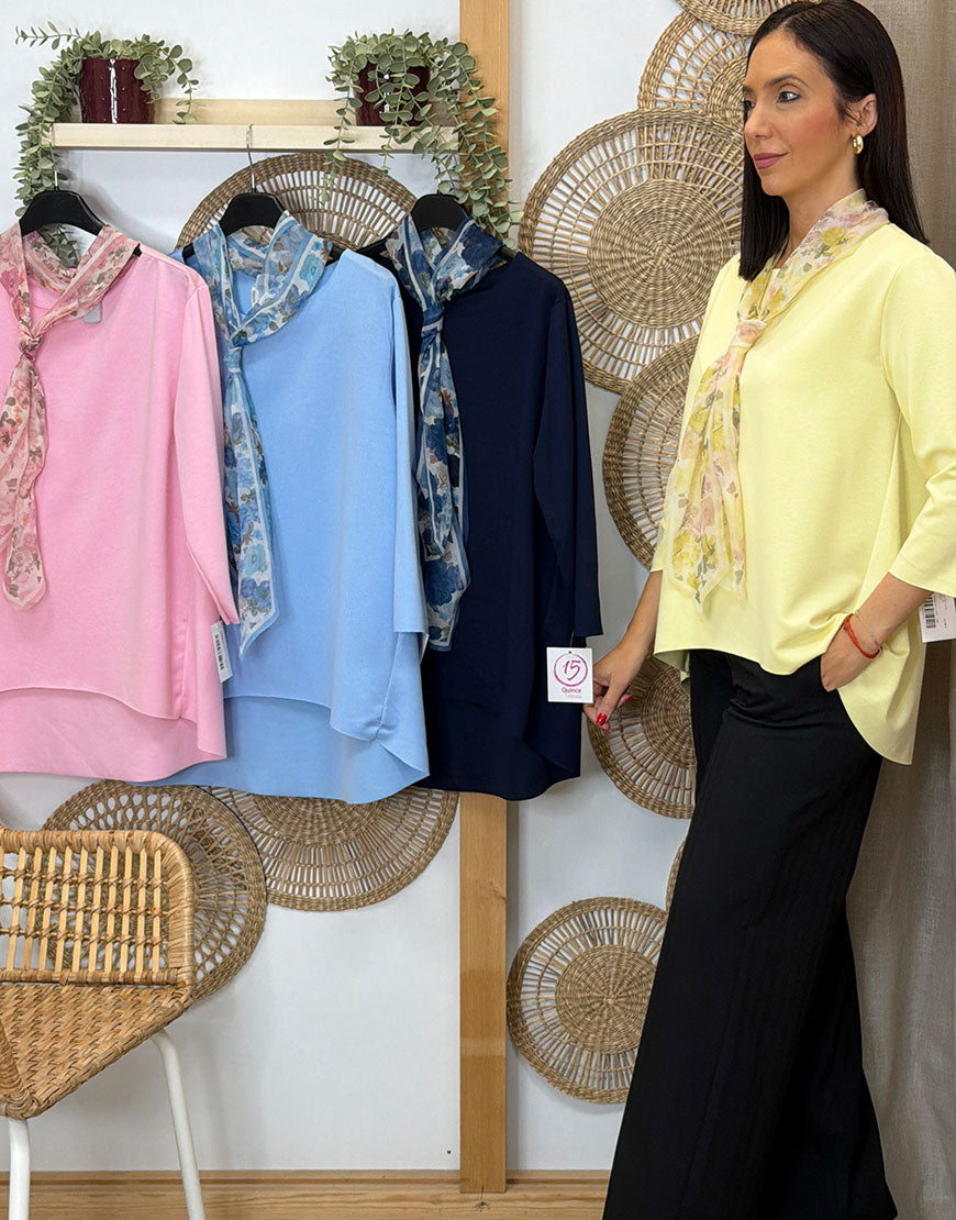 CAMISETA CON PAÑUELO FLORES