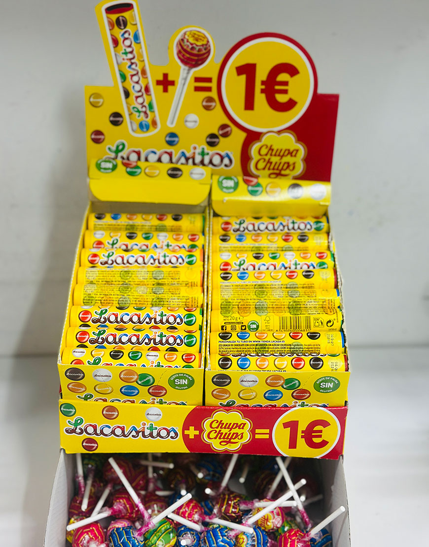 TUBO DE LACASITOS + CHUPACHUPS