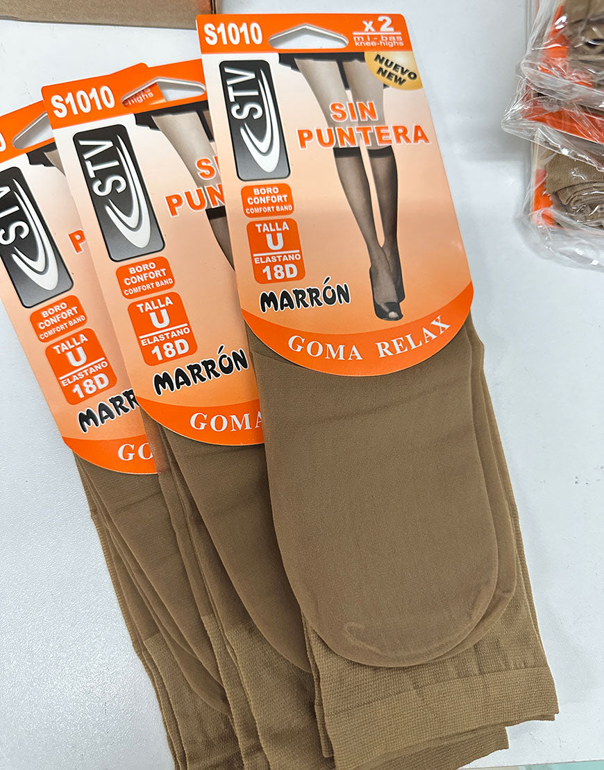 2 PARES MEDIAS CALCETIN MARRON