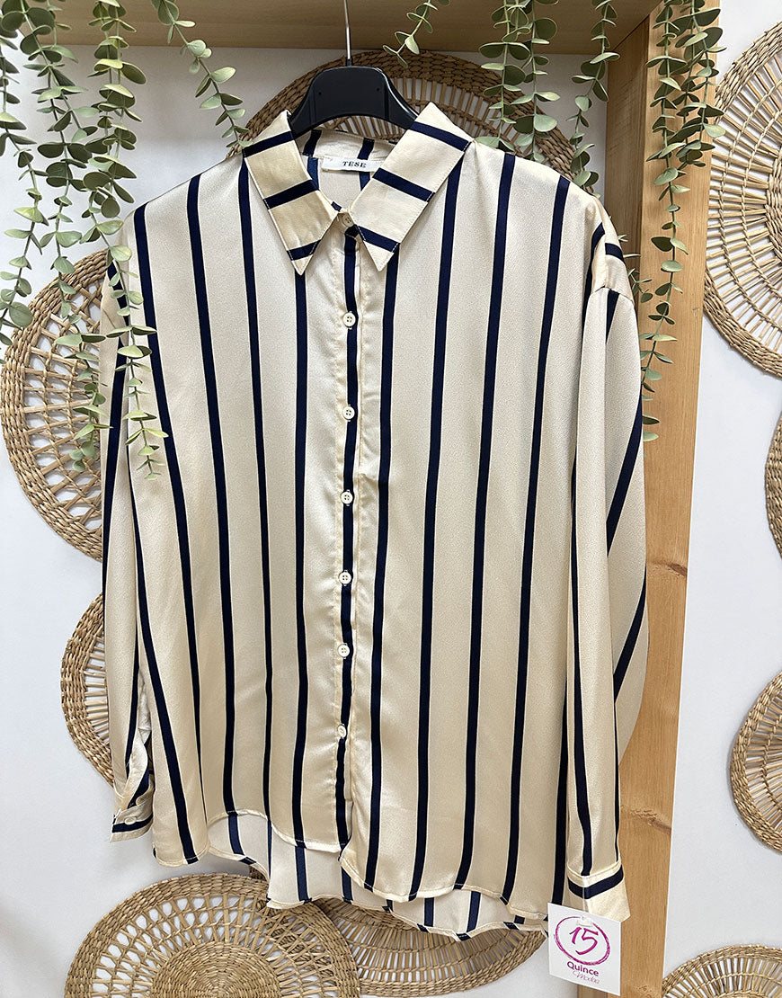 CAMISA SATEN RAYAS