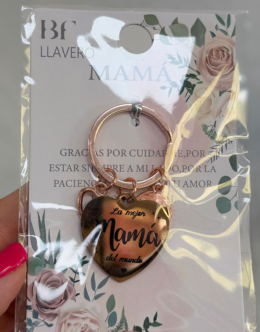 5. LLAVERO ACERO MAMA LA MEJOR MAMA DEL MUNDO