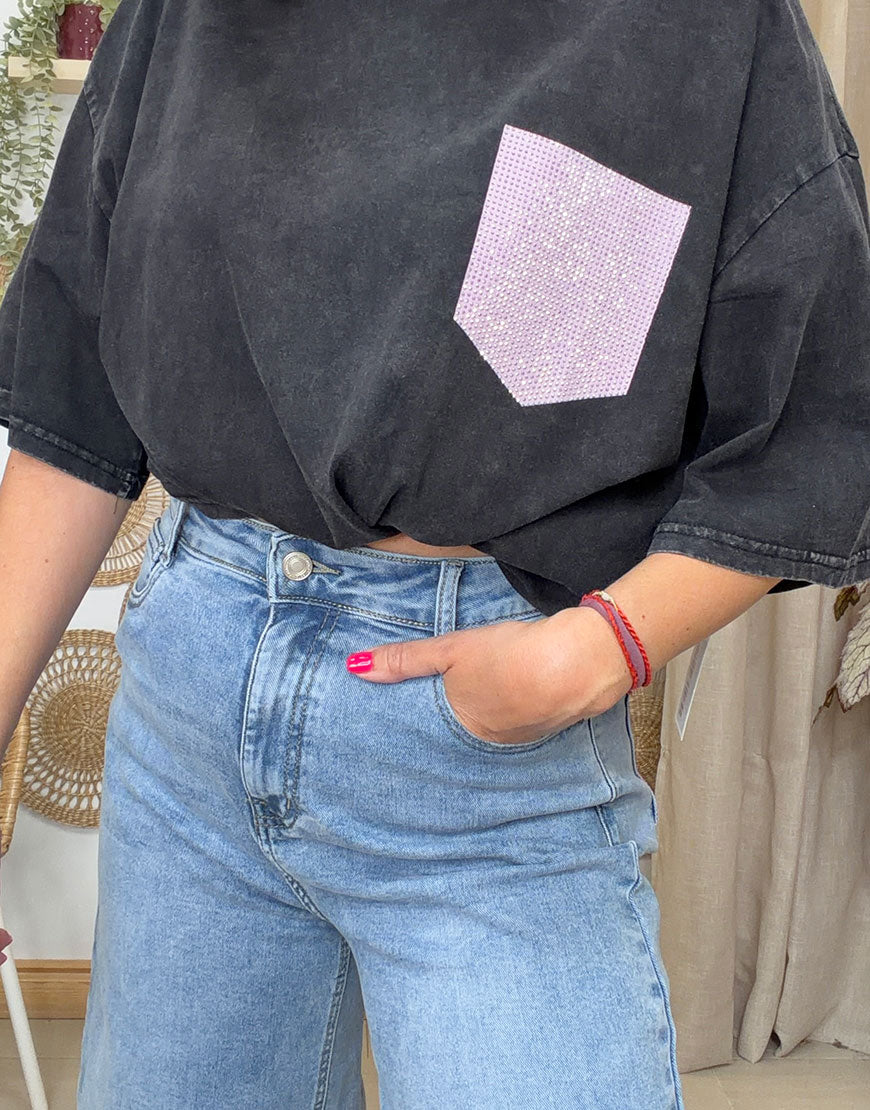CAMISETA BOLSILLO BRILLO