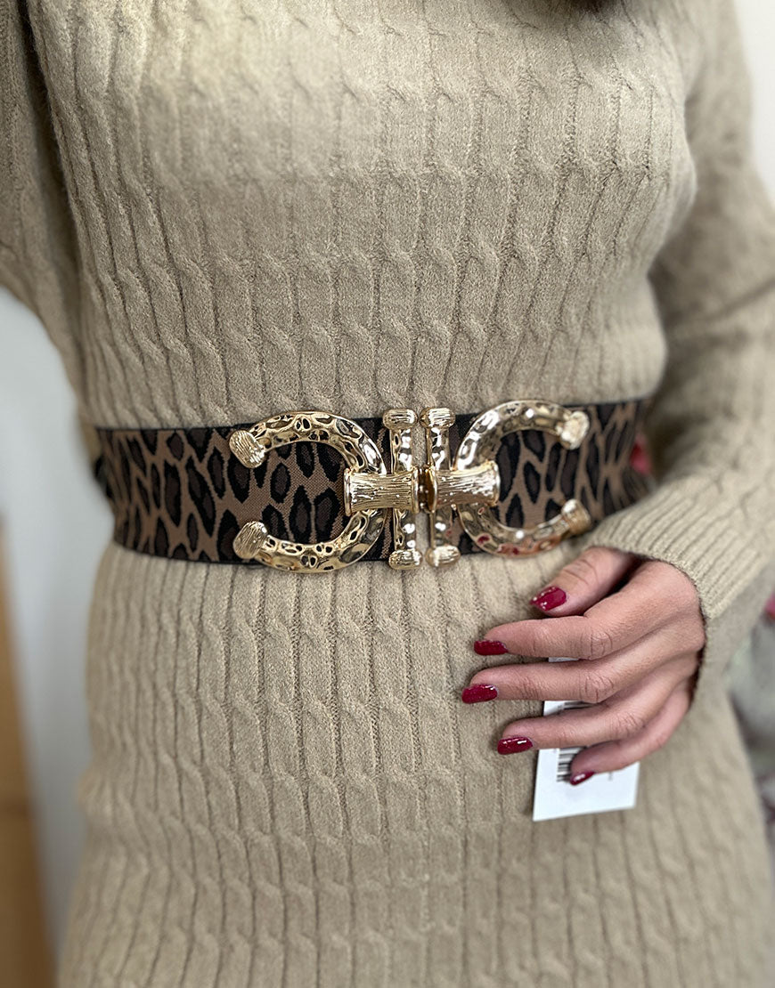 CINTURON ELASTICO LEOPARDO