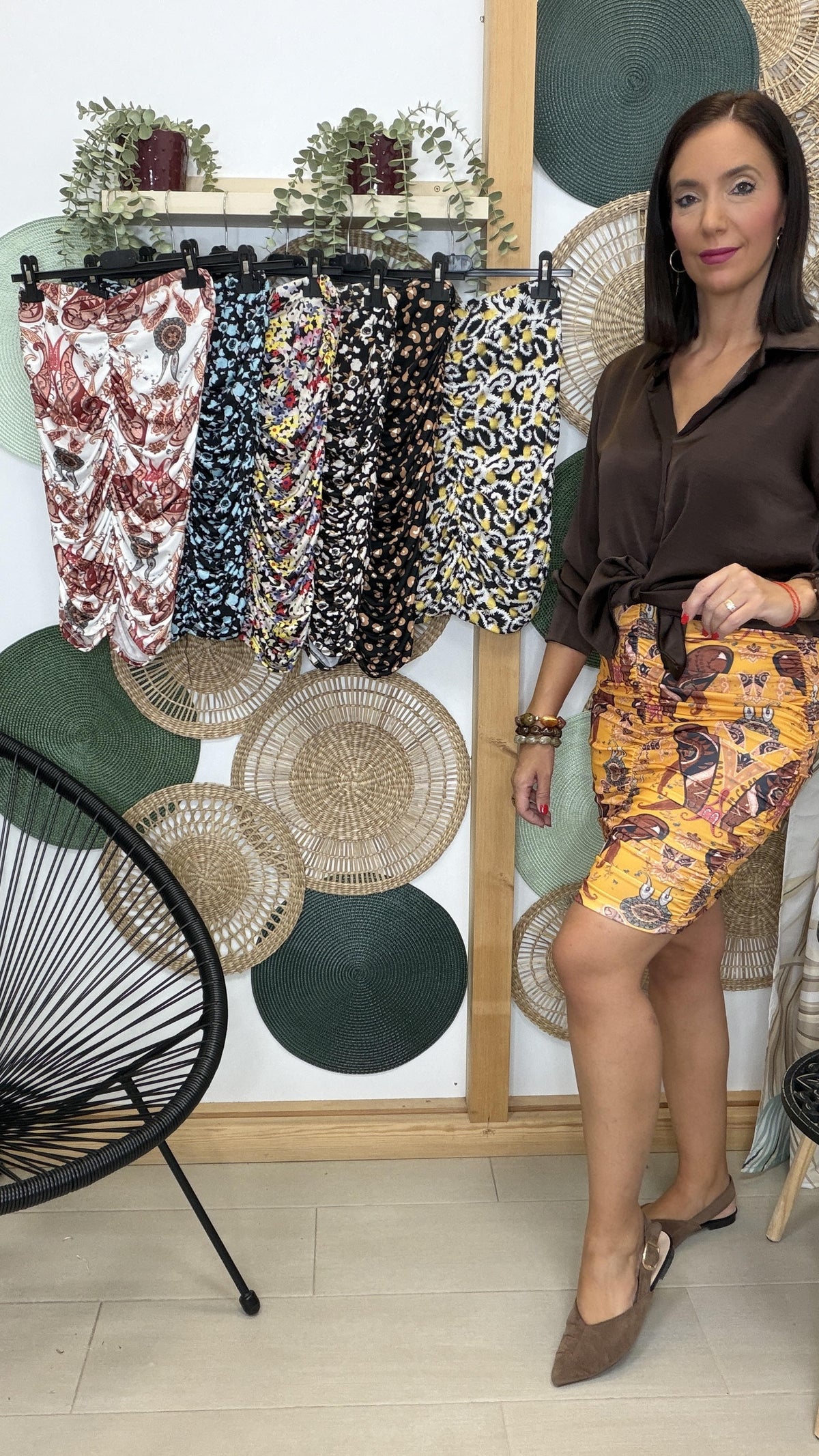 FALDA RIZADA ESTAMPADA