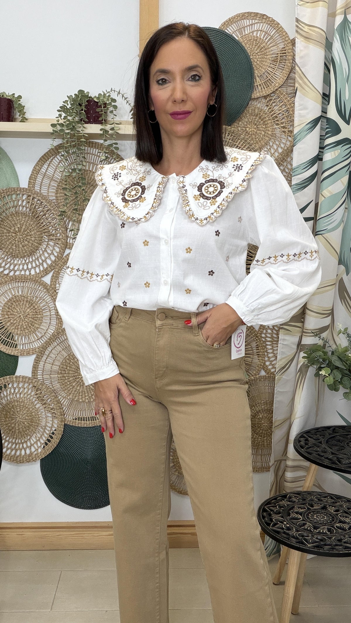 CAMISA BORADA FLORAL