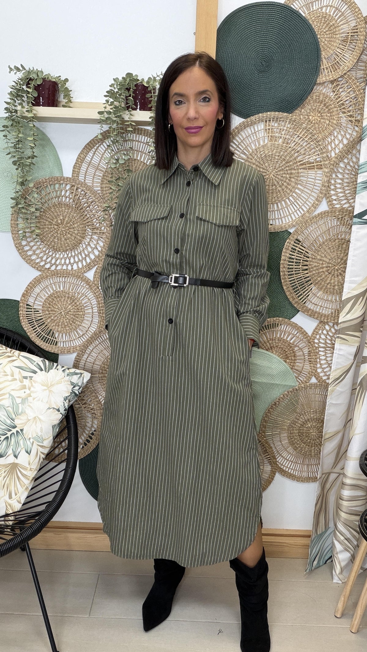 VESTIDO CAMISERO RAYITAS