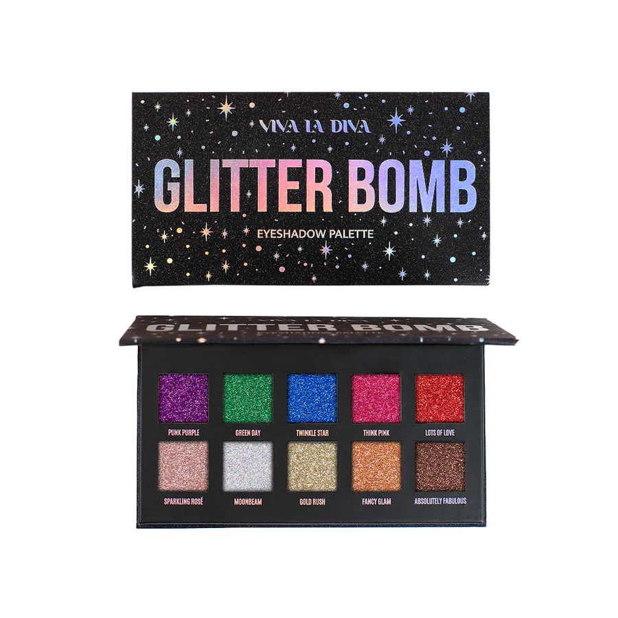 PALETA 10 SOMBRAS GLITTER BOMB VIVA LA DIVA